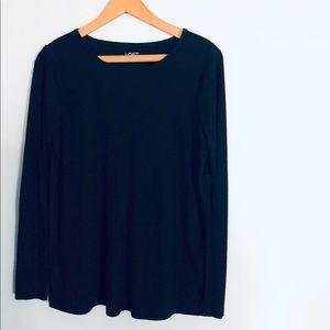 Loft• Black Ribbed Blouse